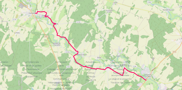 Trajet de Dampierre à Champlitte