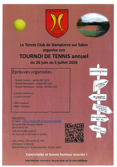 TENNIS : Tournoi annuel 